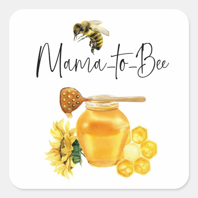 Adesivo Quadrado Amarelo Aroma Aquarela Chá de fraldas de girassol (Frente)