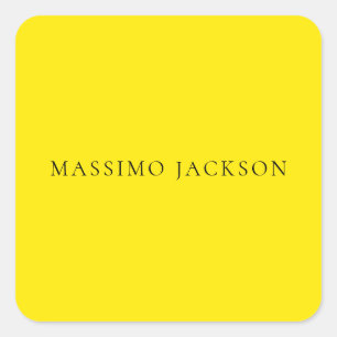 Adesivo Quadrado Amarelo Brilhante Minimalista Simples Estética Mod