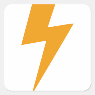 Adesivo Quadrado Amarelo de Energia do Trovão Impresso