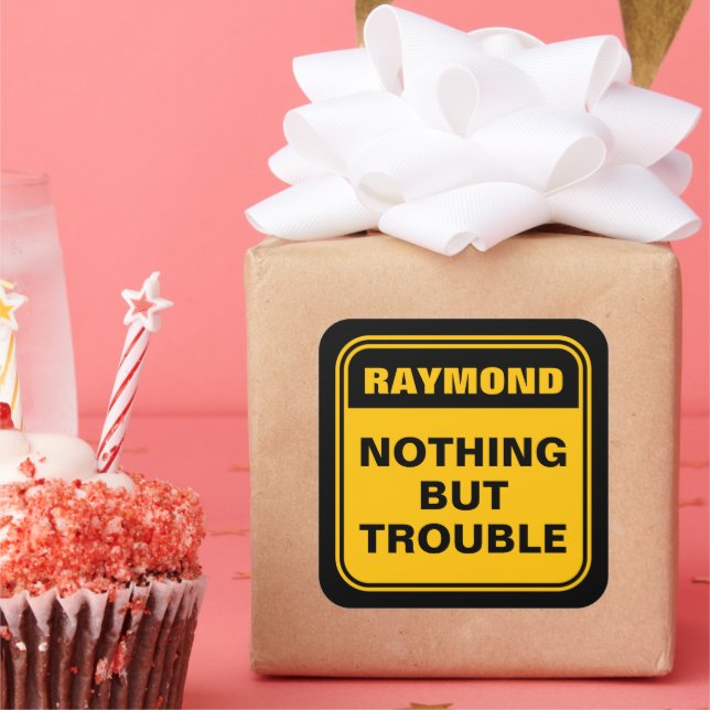 Adesivo Quadrado Amarelo engraçado, nada além de problemas, sinal d (Festa)