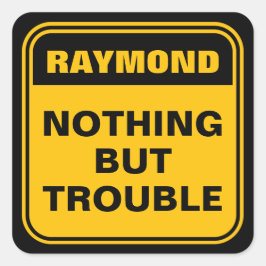 Adesivo Quadrado Amarelo engraçado, nada além de problemas, sinal d