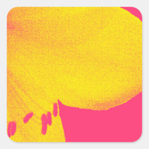 Adesivo Quadrado amarelo no armário cor-de-rosa