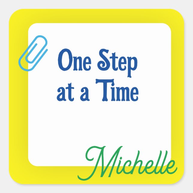 Adesivo Quadrado Amarelo personalizado (Frente)