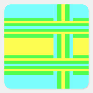 Adesivo Quadrado Amarelo, Verde, Blue Strips por Shirley Taylor