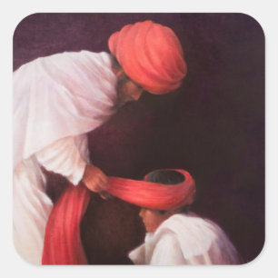 Adesivo Quadrado Amarrando um turbante 2010