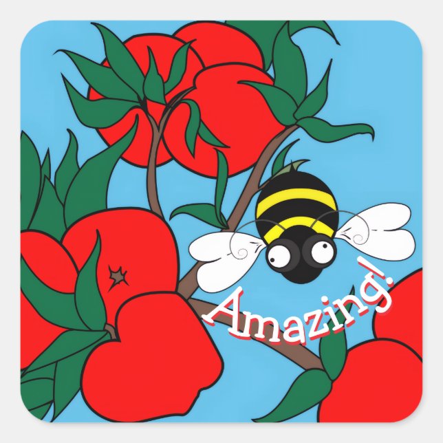 Adesivo Quadrado Amazing Bee Sticker (Frente)