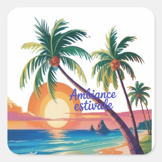 Adesivo Quadrado Ambiance Estivale (Frente)
