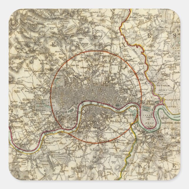 Adesivo Quadrado Ambientes de Londres (Frente)