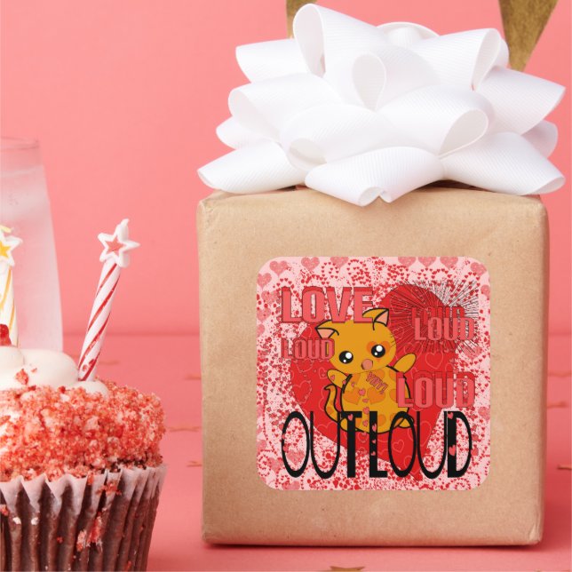 Adesivo Quadrado Ame Alto - Mais Corações (Festa)