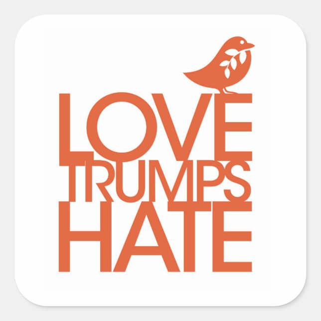 Adesivo Quadrado Ame Trumps Hate Sticker (Frente)