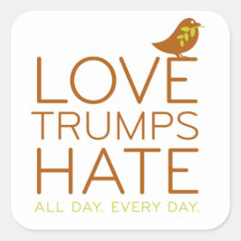 Adesivo Quadrado Ame Trumps Hate Sticker