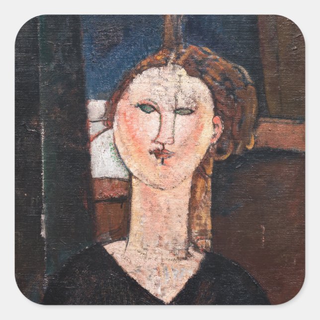 Adesivo Quadrado Amedeo Modigliani - Antonia (Frente)