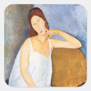 Adesivo Quadrado Amedeo Modigliani - Jeanne Hebuterne