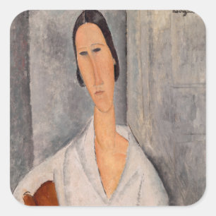 Adesivo Quadrado Amedeo Modigliani - Madame Hanka Zborowska Lening