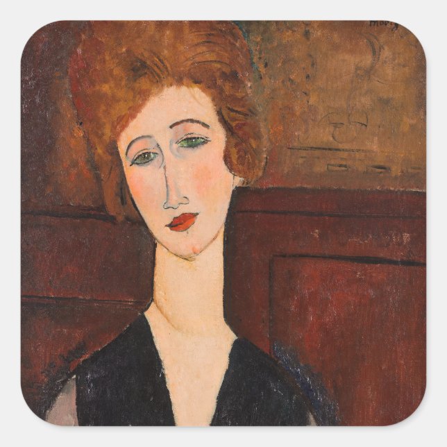 Adesivo Quadrado Amedeo Modigliani - Retrato de uma Mulher (Frente)