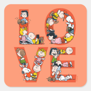 Adesivo Quadrado Amendoins - AMOR