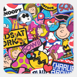 Adesivo Quadrado Amendoins   Padrão de patch de fita mista