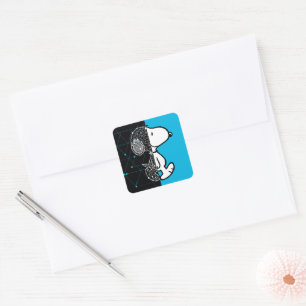 Adesivo Quadrado Amendoins Snoopy Design geométrico