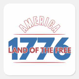 ADESIVO QUADRADO AMÉRICA 1776 TERRA DA LIBERDADE  