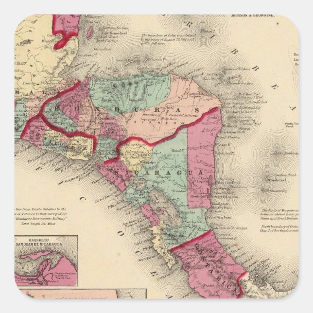 Adesivo Quadrado América Central 6 (Frente)