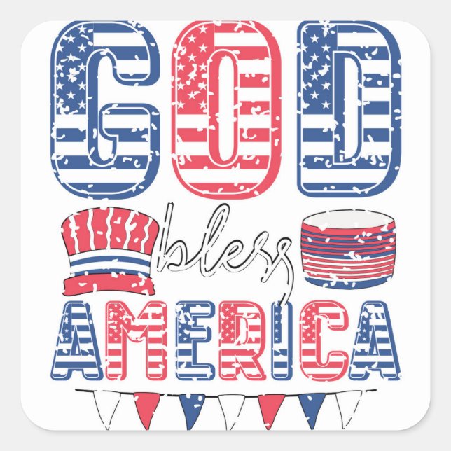 Adesivo Quadrado América deus abençoe (Frente)