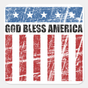 Adesivo Quadrado América deus abençoe