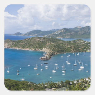 Adesivo Quadrado América do Norte, Caribe, Antígua.Inglês