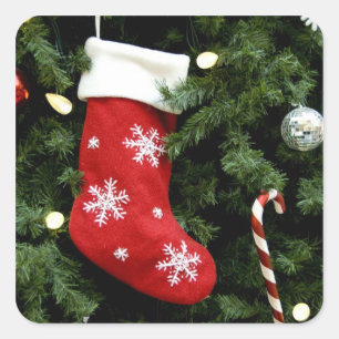 Adesivo Quadrado America do Norte. Decorações do Natal na árvore