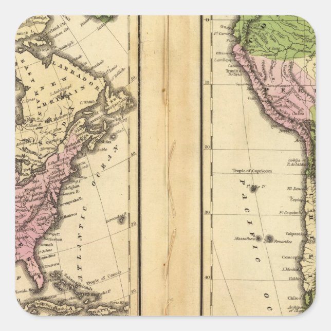 Adesivo Quadrado América do Norte e do Sul (Frente)