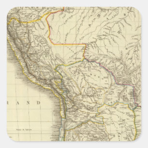 Adesivo Quadrado Ámérica do Sul 34