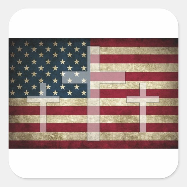 Adesivo Quadrado American Cross Sticker (Frente)