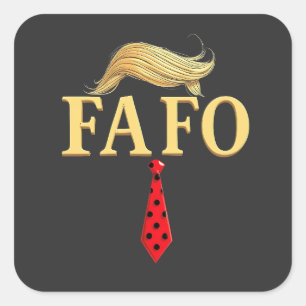 Adesivo Quadrado American Donald Trump FAFO EUA Flag Patriotic