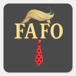 Adesivo Quadrado American Donald Trump FAFO EUA Flag Patriotic