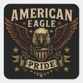 Adesivo Quadrado American Eagle Pride – Bold USA Freedom