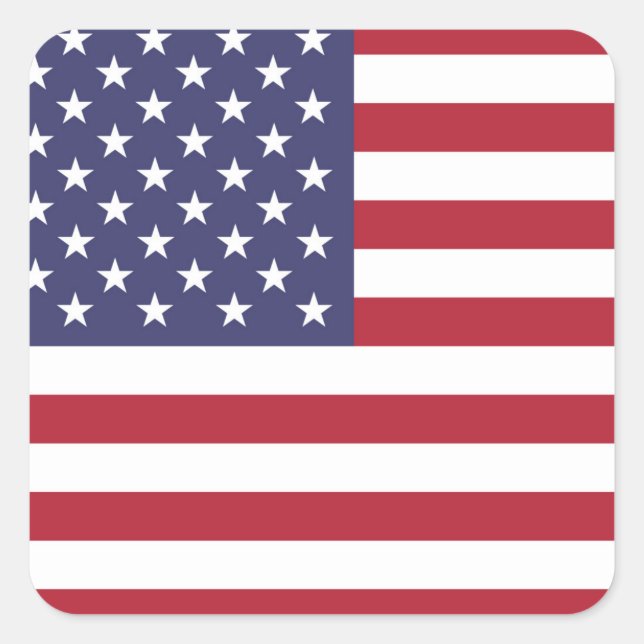 Adesivo Quadrado American EUA Flag Square Sticker (Frente)