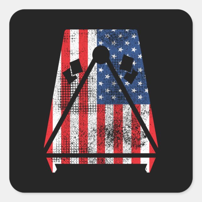 Adesivo Quadrado American Flag Cornhole Conselho USA Patriot (Frente)