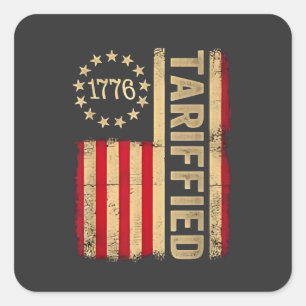 Adesivo Quadrado American Flag USA 1776 American Tarrifs
