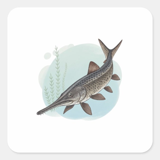 Adesivo Quadrado American Paddlefish (Frente)