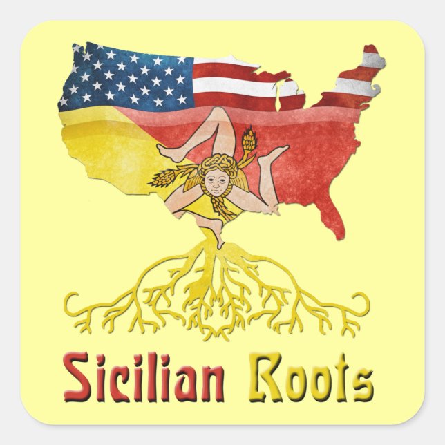 Adesivo Quadrado American Sicilian Roots Stickers (Frente)