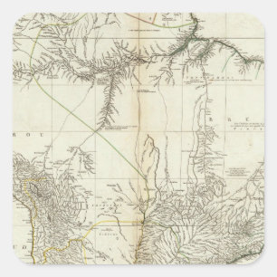 Adesivo Quadrado Americano composto mapa gravado