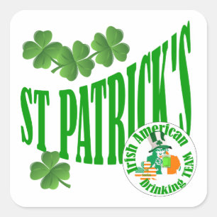 Adesivo Quadrado Americano Irlandês de Patrick da rua