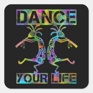 Adesivo Quadrado Americanos nativos Kokopelli - Dance sua vida 2