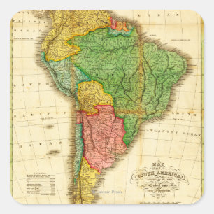 Adesivo Quadrado AmericaPanoramic sul MapSouth América