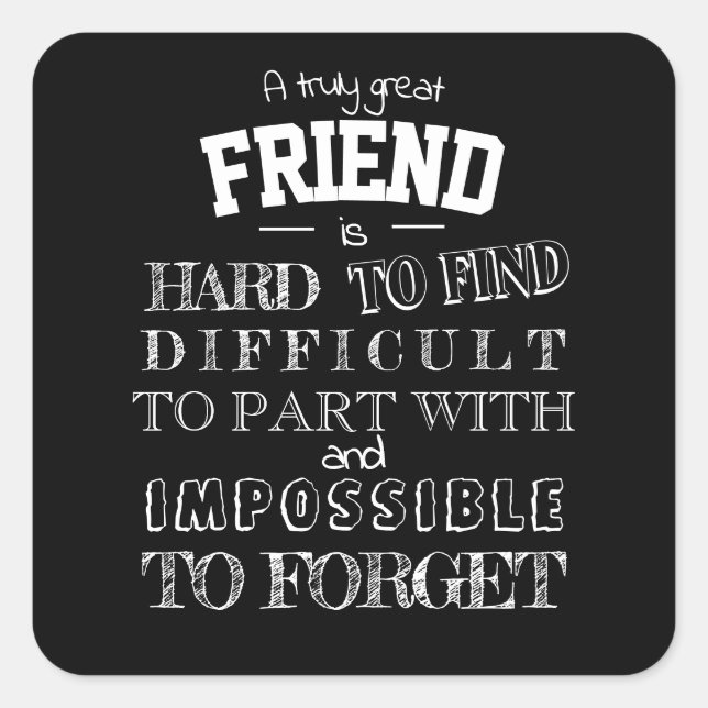 Adesivo Quadrado Amigo Agradecemos o script de presentes de aprecia (Frente)