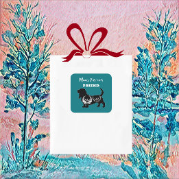 Adesivo Quadrado Amigo Fiel do Homem Arte Popular Decoração Floral 