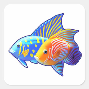 Adesivo Quadrado Amigos de Peixe Doce