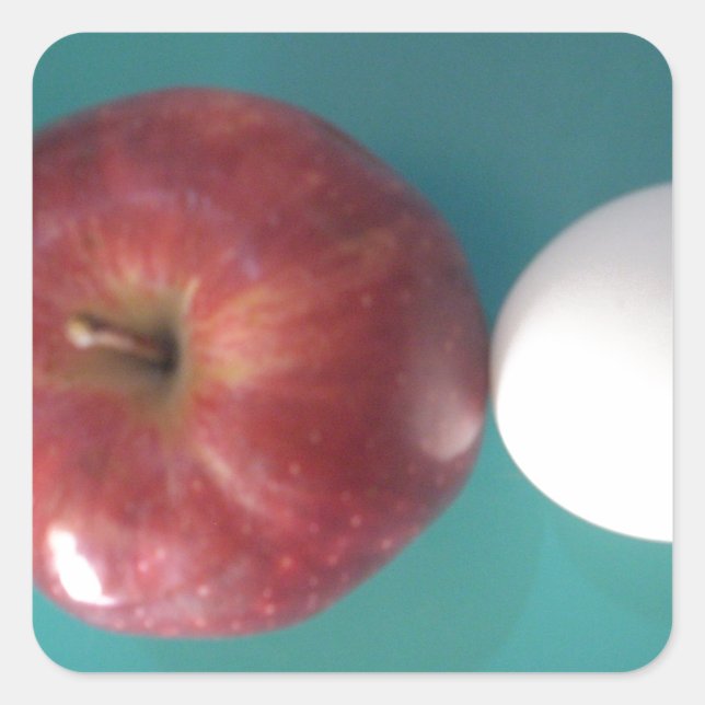 Adesivo Quadrado Amigos do Café da Manhã: Dois Ovos $uma Apple Aind (Frente)