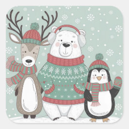 Adesivo Quadrado Amigos do inverno