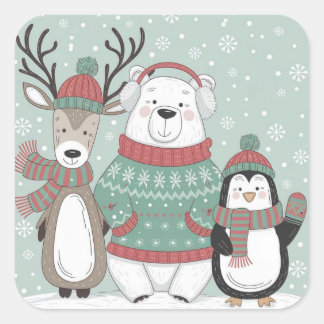 Adesivo Quadrado Amigos do inverno