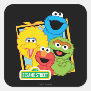 Adesivo Quadrado Amigos do Sesame Street